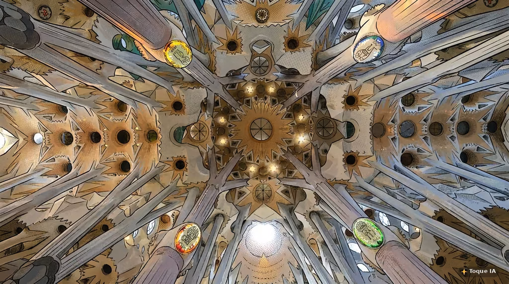 La Sagrada Familia desde abajo
