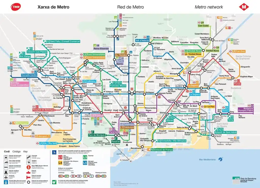 Mapa de metro de Barcelona