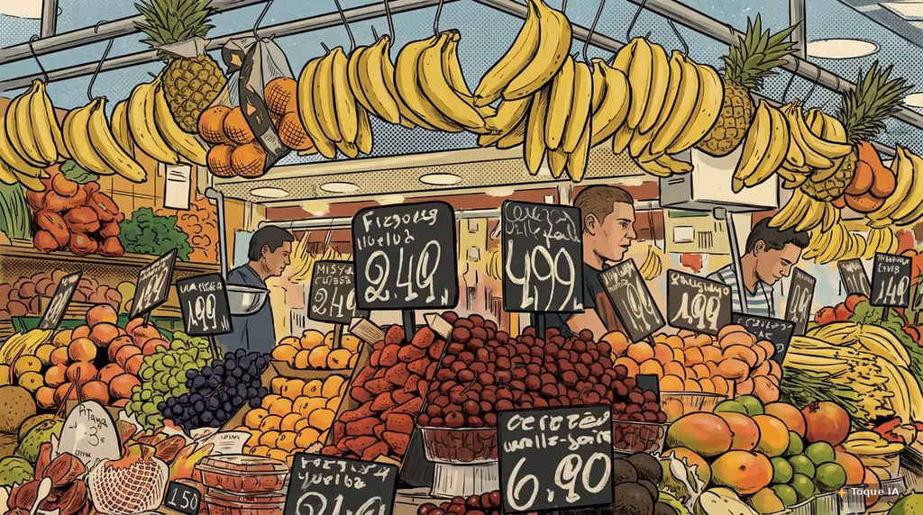 Puesto de frutas en La Boqueria