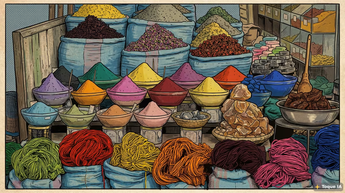 Callejuelas de los zocos de Marrakech repletas de especias, telas y lámparas artesanales