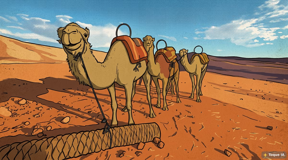 Dunas doradas del desierto marroquí bajo un cielo despejado