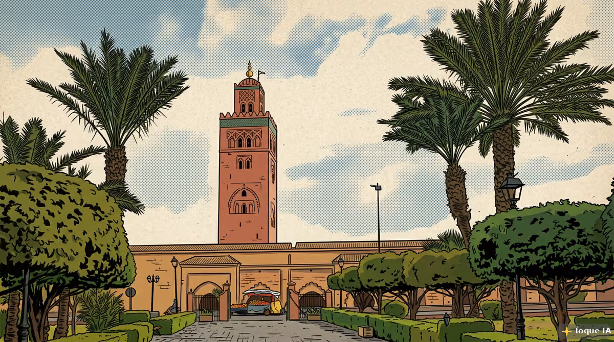 Marrakech en otoño con tonos cálidos y ambiente tranquilo
