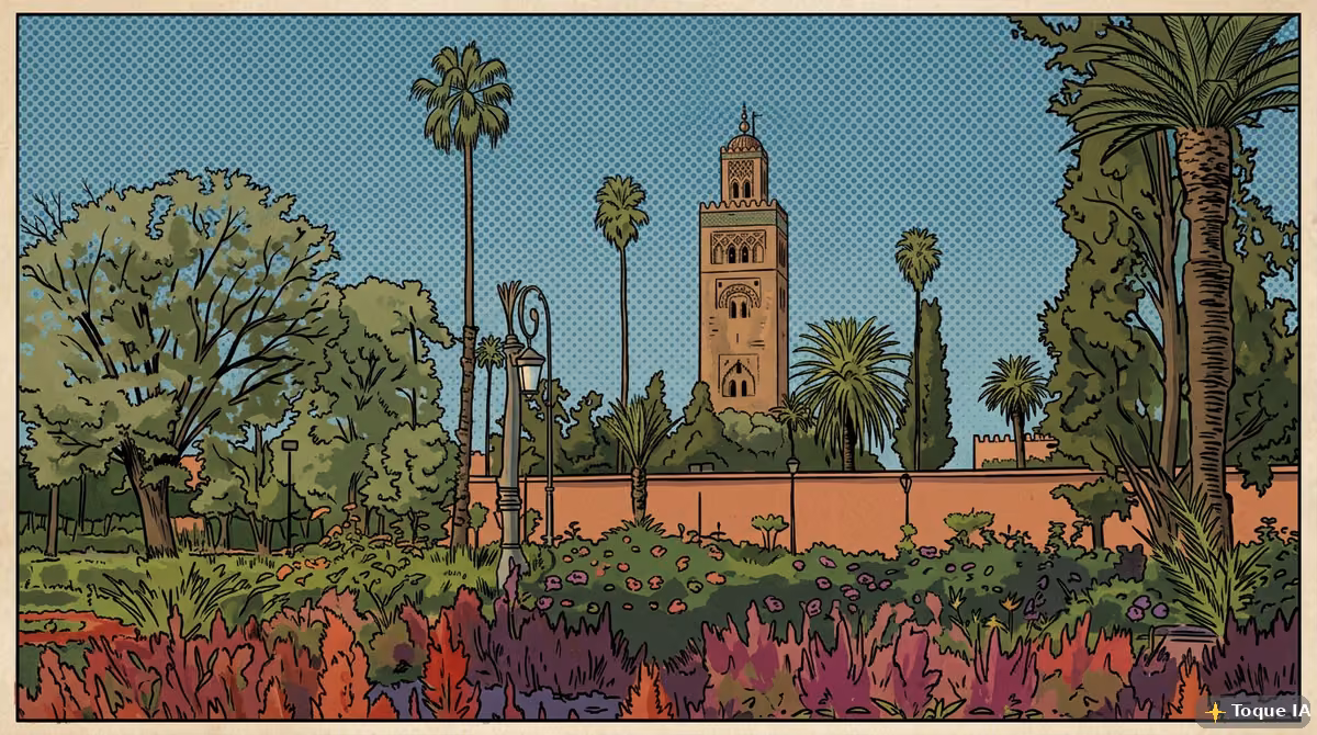 Jardines y patios de Marrakech en primavera