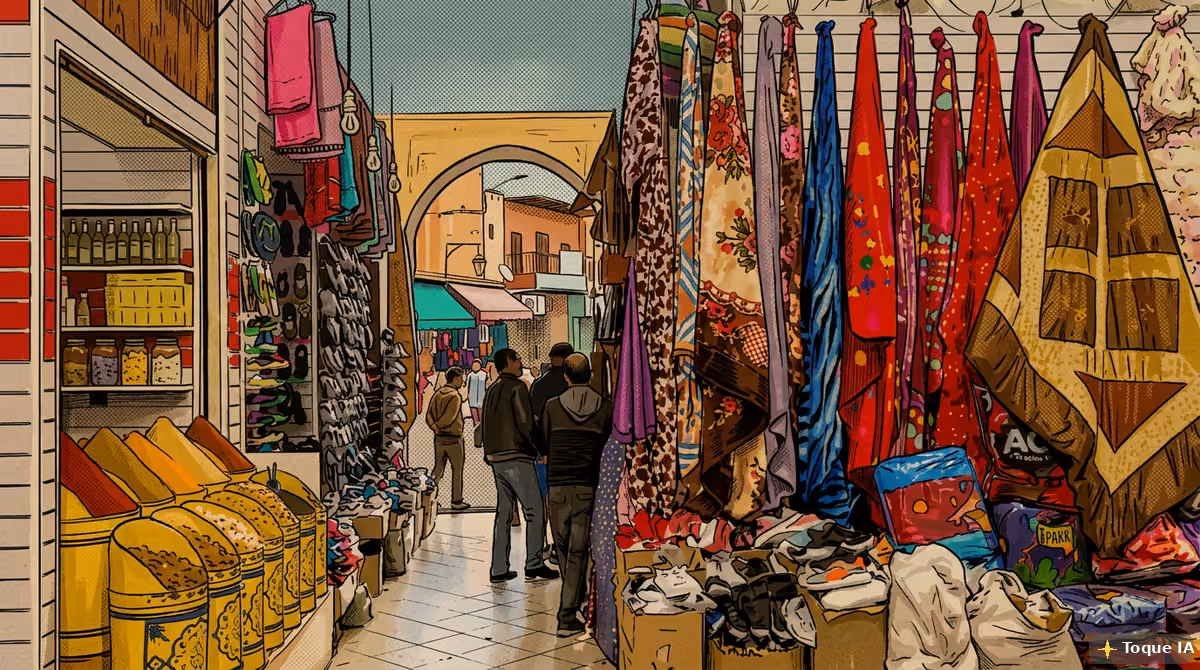 Puerta ornamentada de una vivienda en el antiguo barrio judío de Mellah en Marrakech