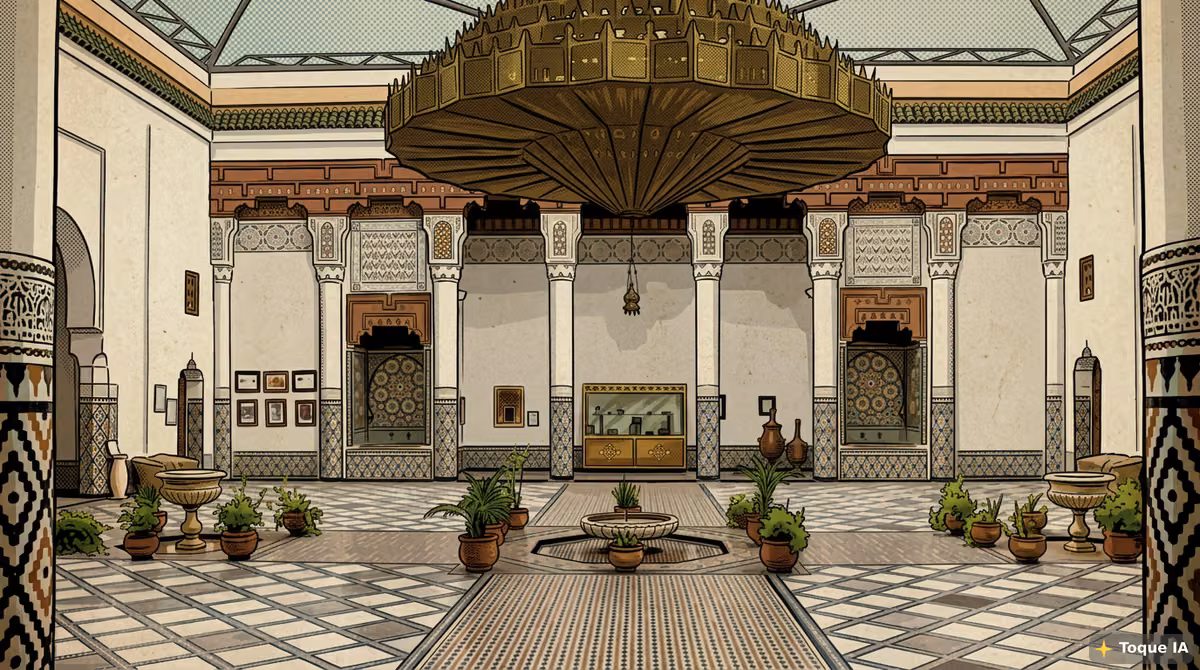 Sala de exposición en uno de los museos visitados en Marrakech