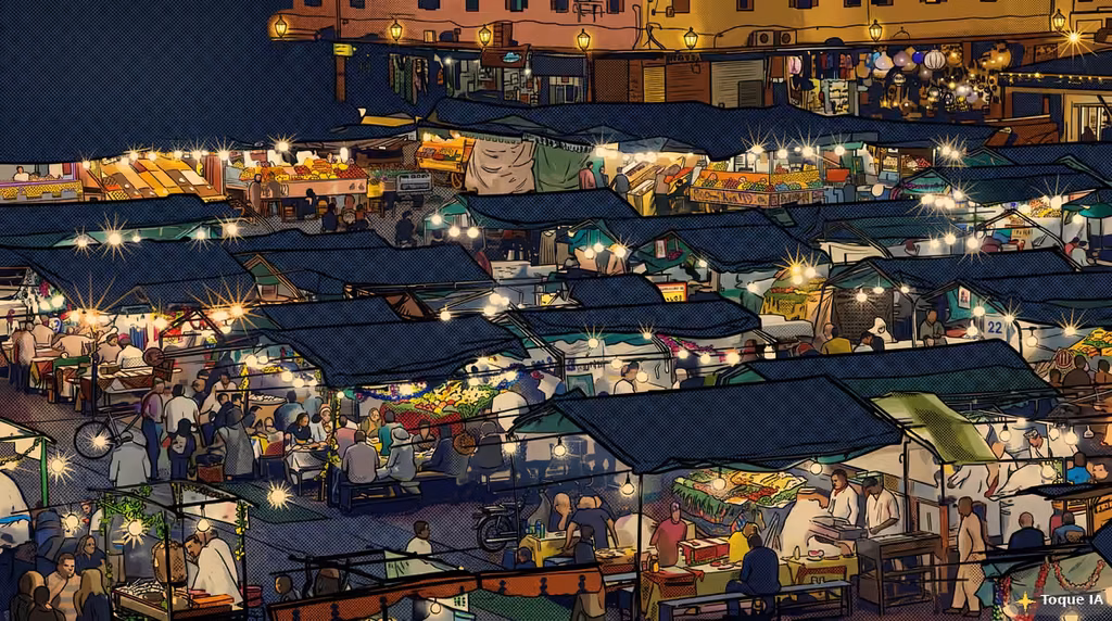 Plaza Jemaa el Fnaa de noche